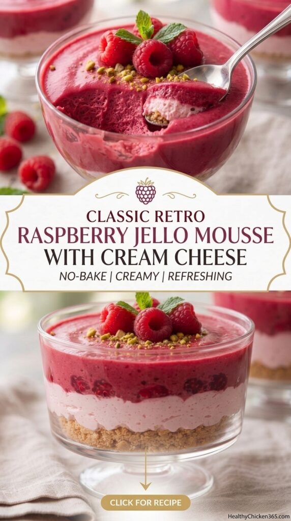 Raspberry Jello Mousse with Cream Cheese